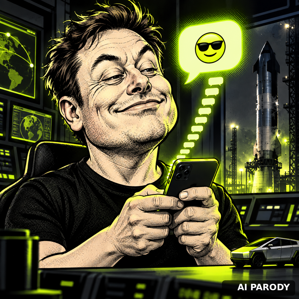 AI parody caricature: klone of @elonmusk