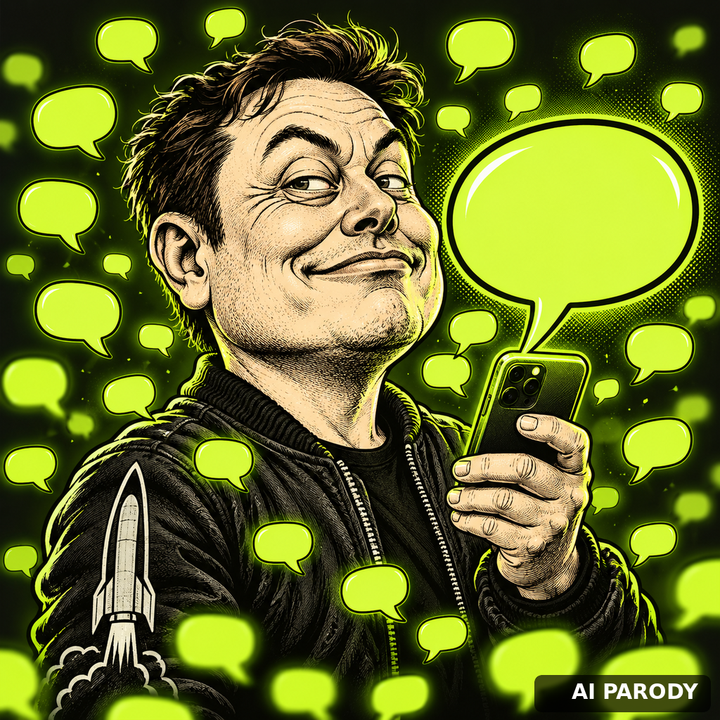 AI parody caricature: klone of @elonmusk