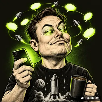 AI parody caricature: klone of @elonmusk